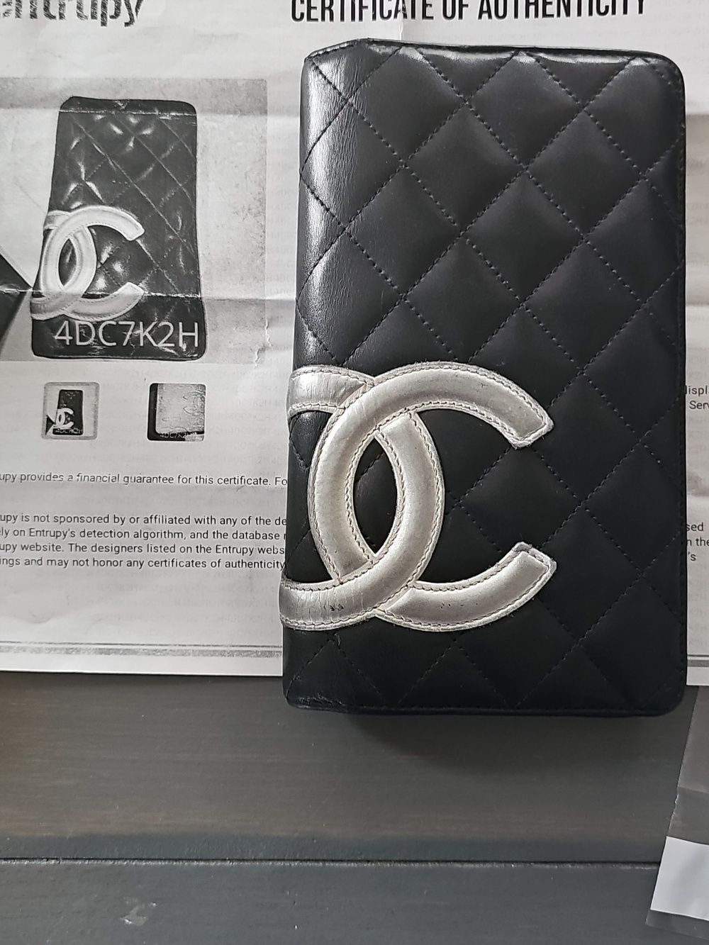 CHANEL Black Calfskin Quilted Cambon Wallet One Size